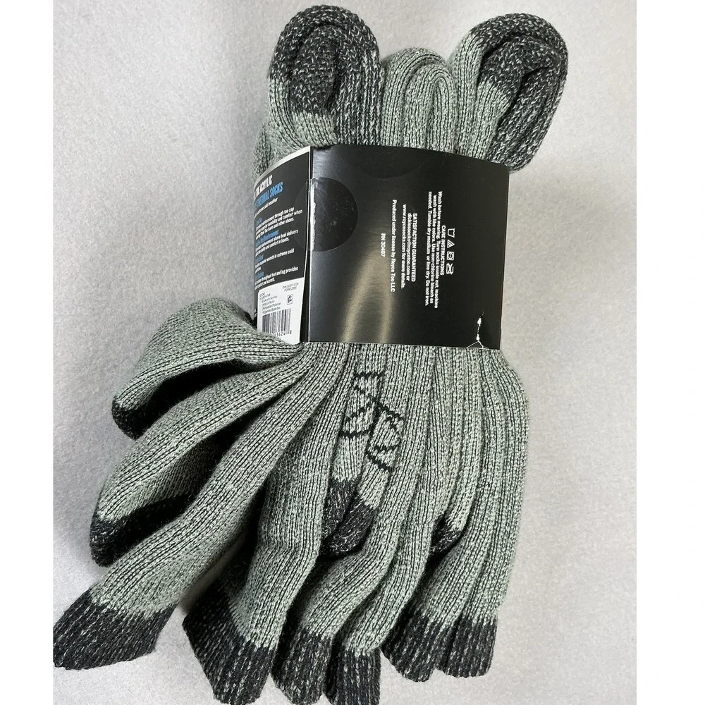 Genuine Dickies Mens 3 Pack Steel Toe Crew‎ Performance Thermal Socks Grey 6-12